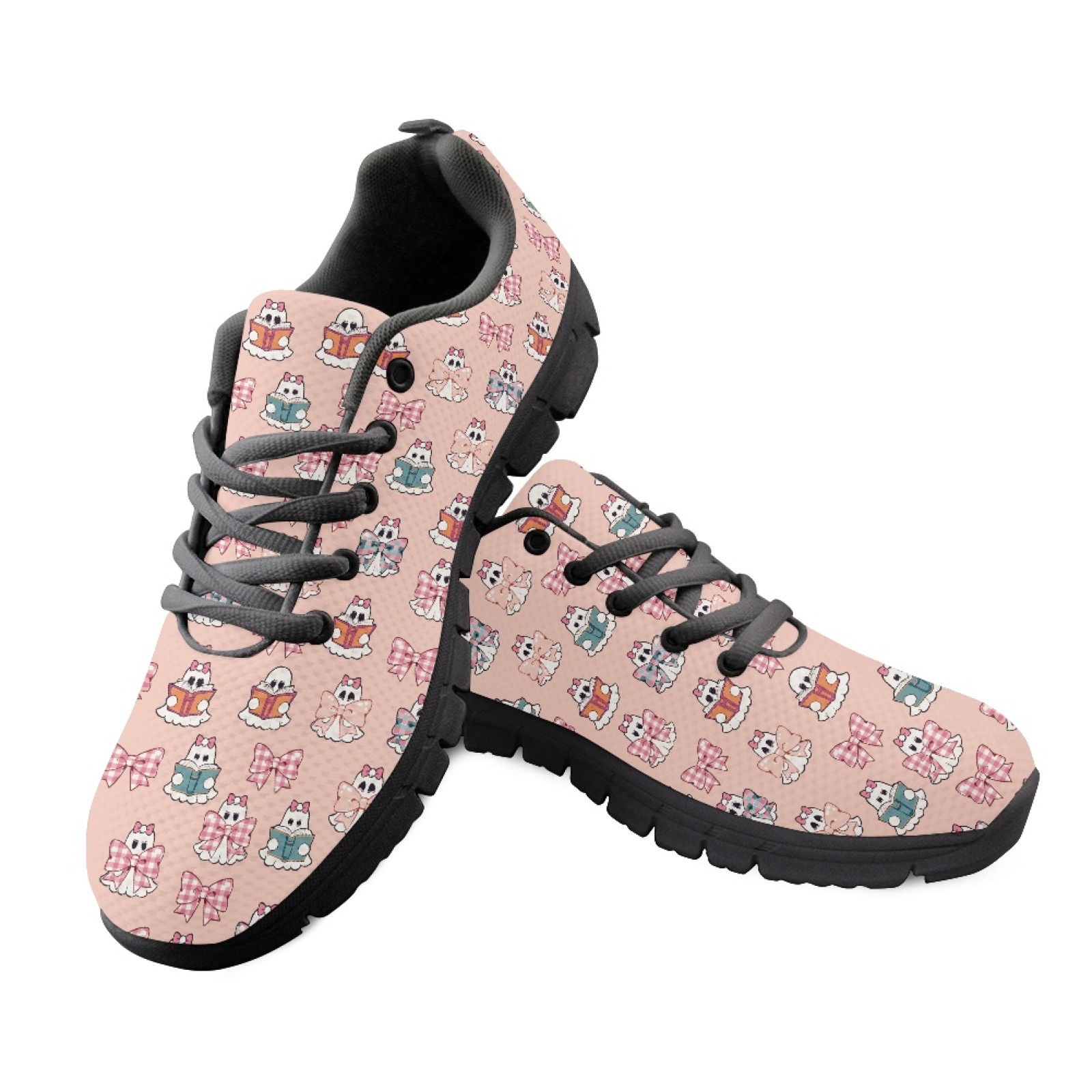 Shock Absorbing Gym Trainers - カラフルな動物柄とリボン柄の女性用スポーツシューズ。ジムや仕事に最適で、快適な履き心地。衝撃吸収性に優れたメンズ用アスレチックシューズ。