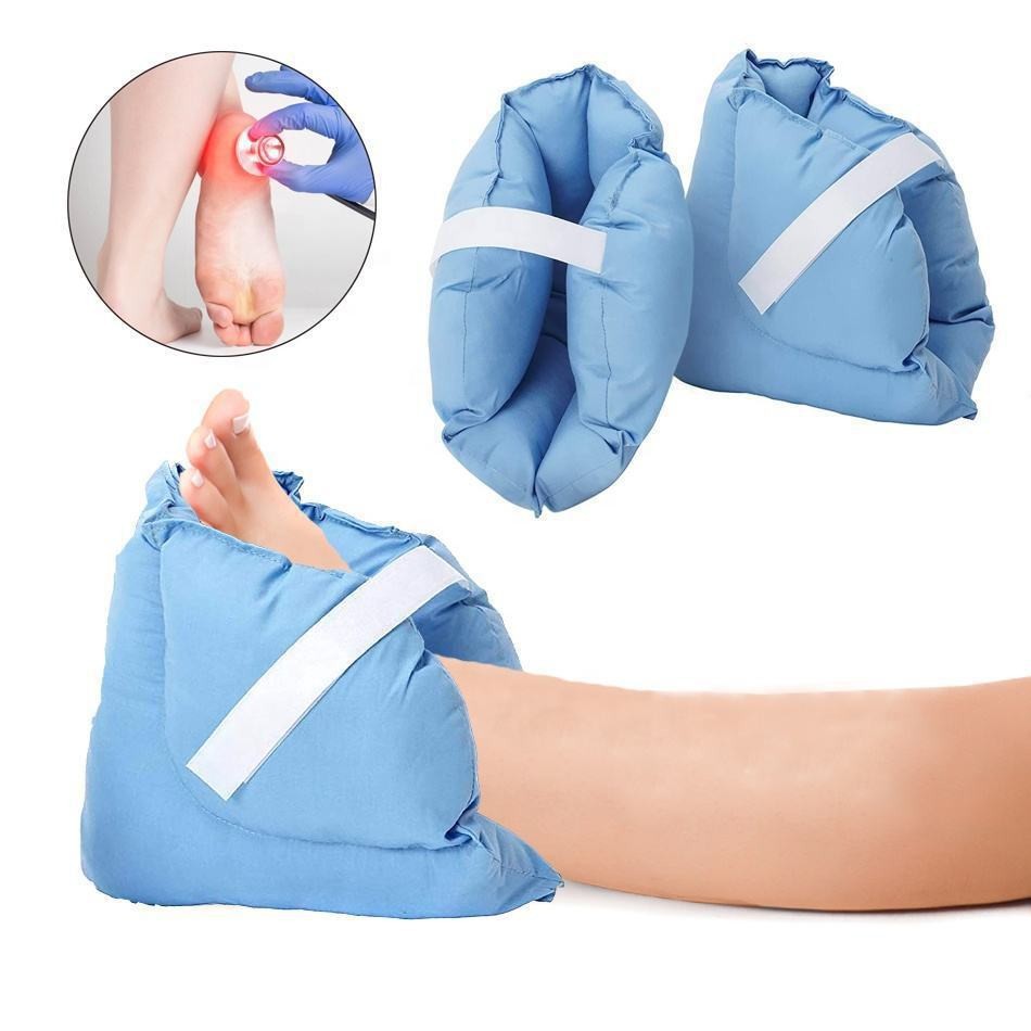 Heels - 床に寝たきりの高齢者や手術後の回復期の方に、床圧による褥瘡や潰瘍の痛みを和らげるための、サイズ調整可能なヒールクッションプロテクター。