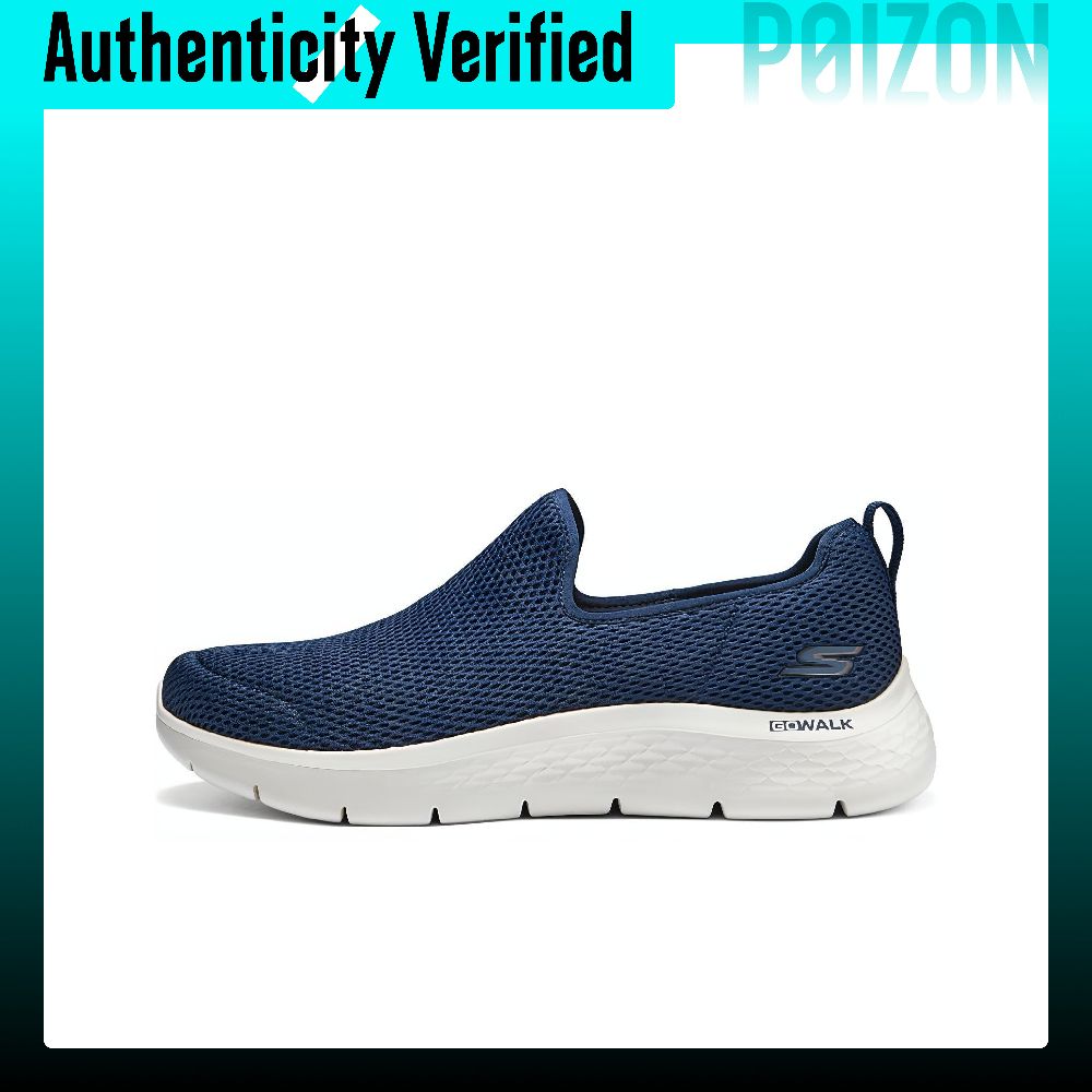 Men'S Shoes - スケッチャーズ ゴウォーク フレックス クッション性、耐摩耗性、通気性、軽量、ローカット、カジュアルシューズ、メンズ、ブルー、ホワイト、216325-NVY