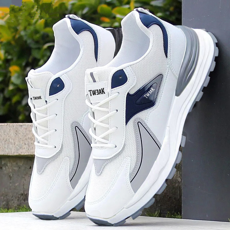 Breathable Mesh Athletic Shoes - ファッションメンズシューズメッシュスニーカーレースアップ快適なカジュアルシューズソフトソールアウトドアランニングシューズプラットフォームノンスリップテニスシューズ