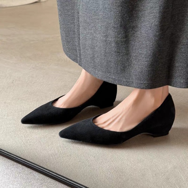 夏の新スタイル、カジュアルなポインテッドトゥのスエード素材、 - Women'S Shoes のレビューと価格