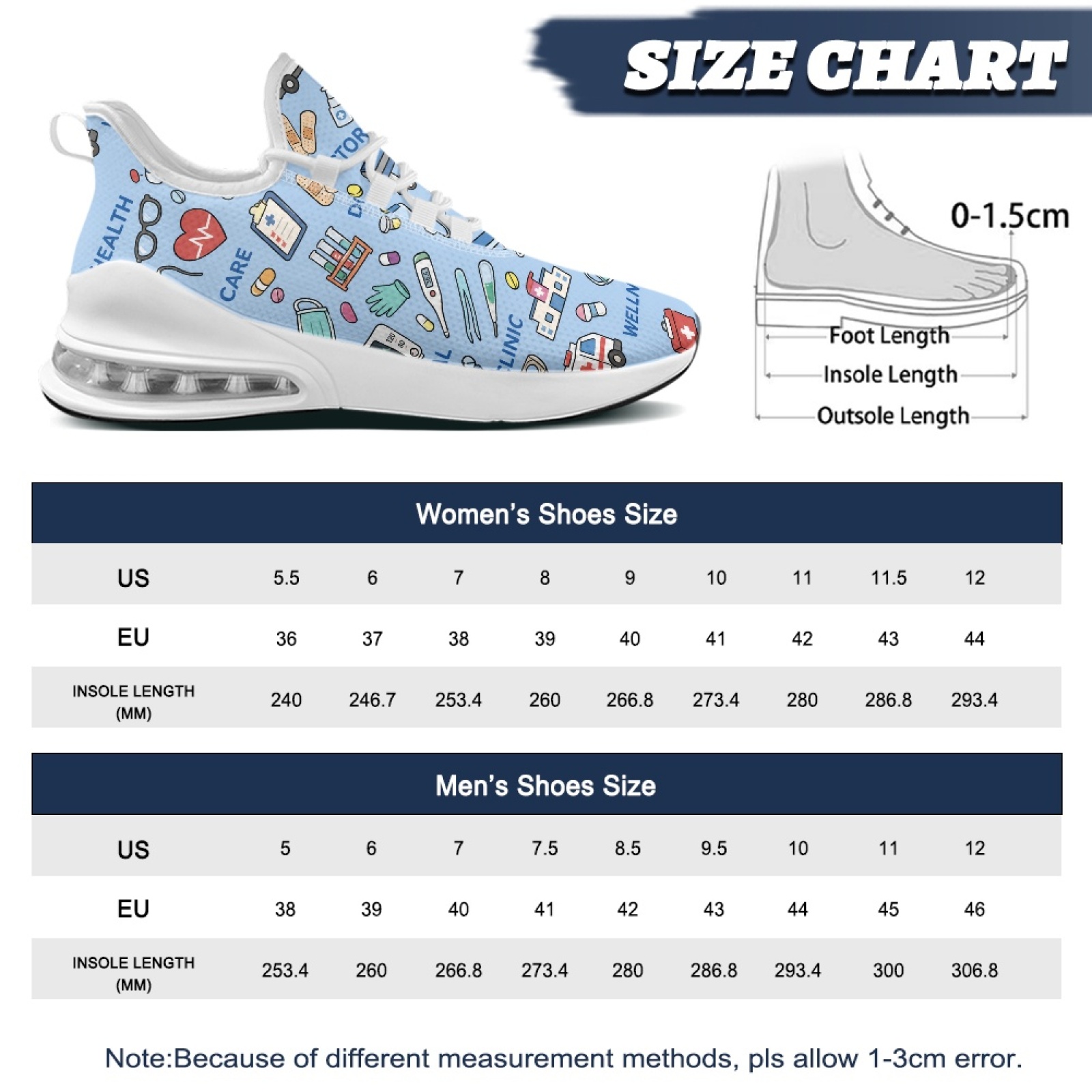 PENSTROLL メディカルケア柄のレースアップ式ナースシ - Breathable Mesh Athletic Shoes のレビューと価格