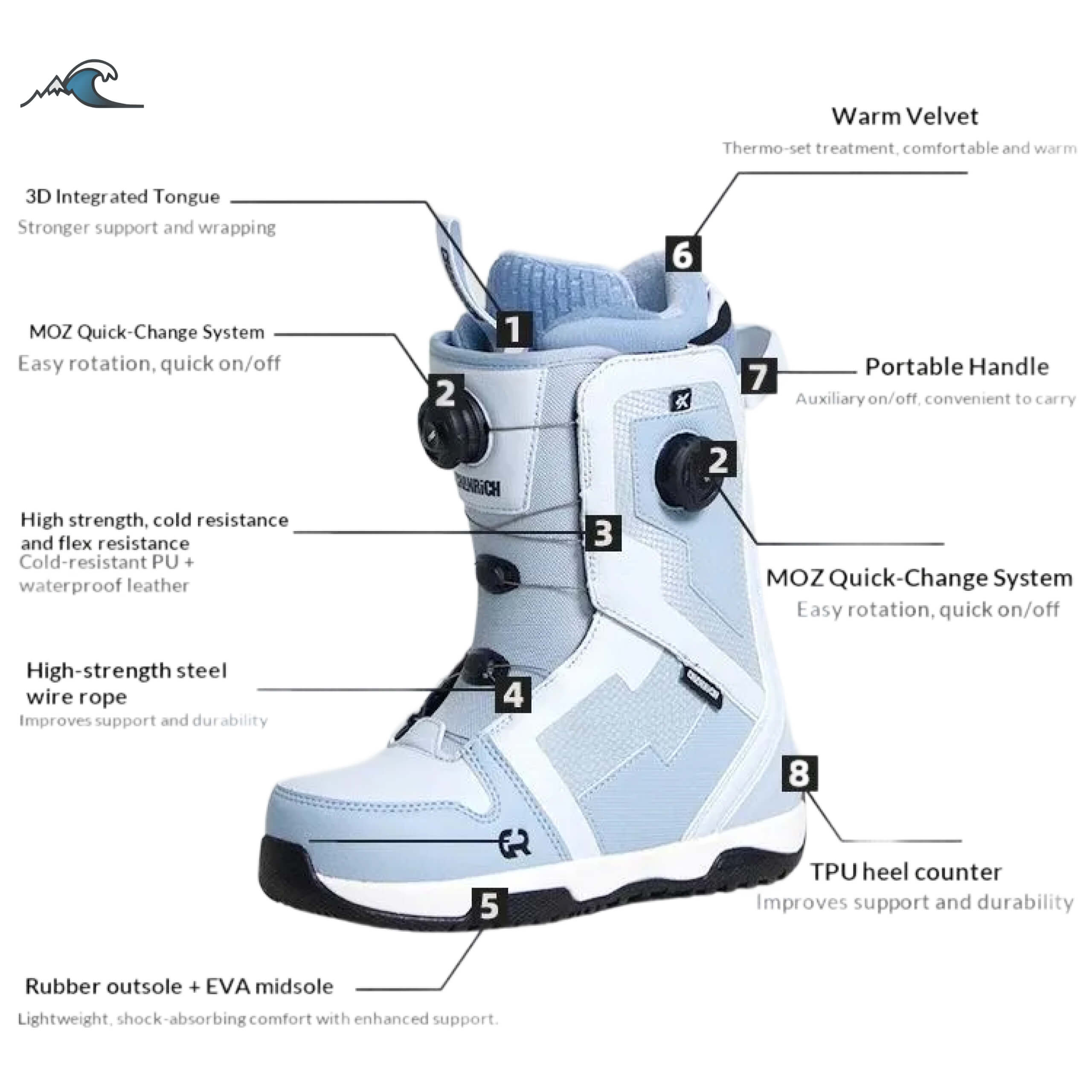 フリースタイルスノーボードブーツ。防水、防風、防寒、通気性、 - Boots のレビューと価格