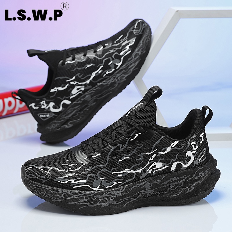 女性用スニーカー。クッション性があり、耐久性にも優れ、通気性 - Knit Fabric Lace Up Sneakers のレビューと価格