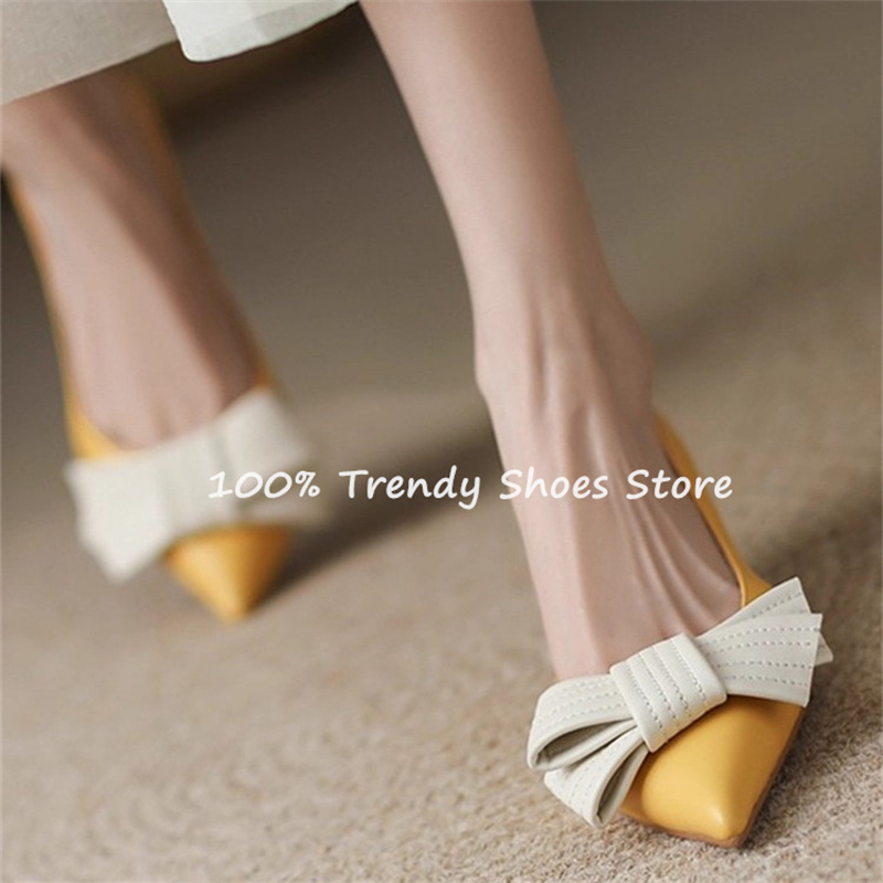 バタフライノット装飾女性スリッポンパンプスフレンチスタイルエ - Women'S Shoes のレビューと価格
