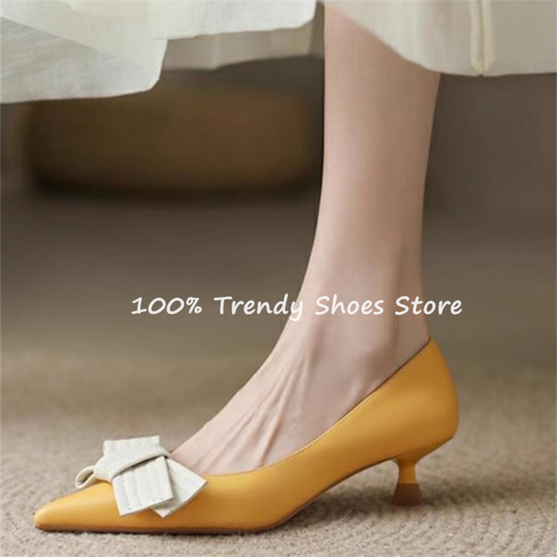 バタフライノット装飾女性スリッポンパンプスフレンチスタイルエ - Women'S Shoes のレビューと価格