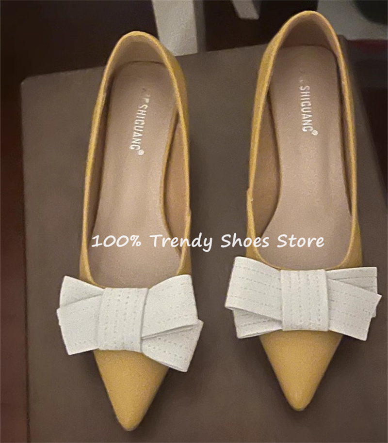 バタフライノット装飾女性スリッポンパンプスフレンチスタイルエ - Women'S Shoes のレビューと価格