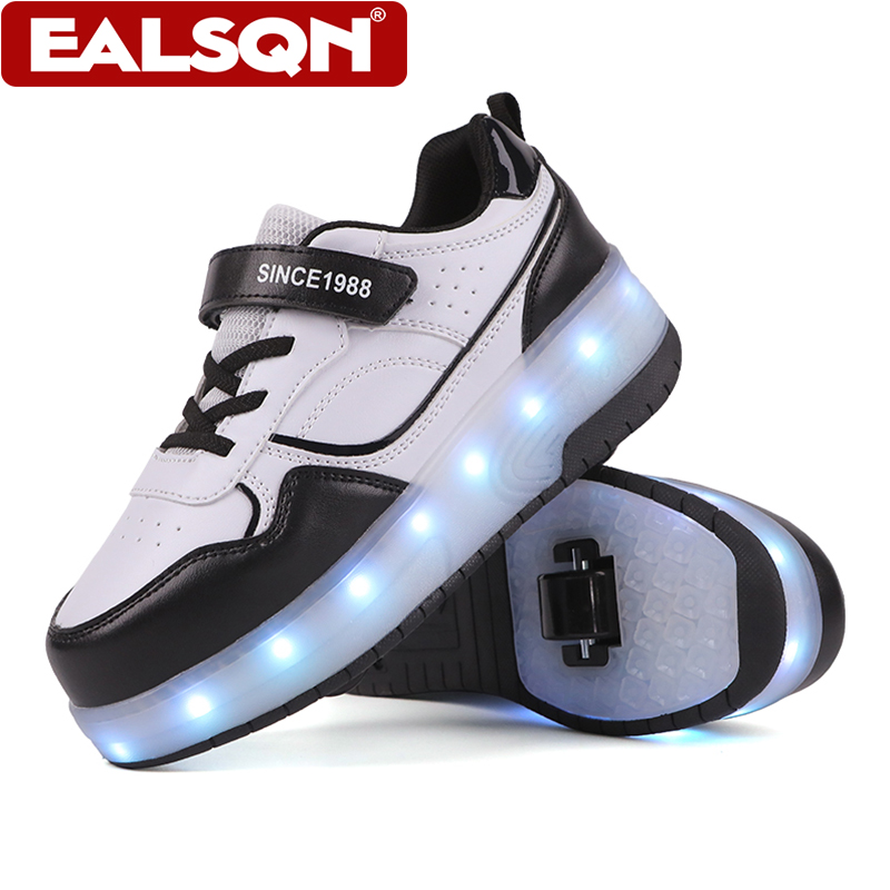 新しい子供用LEDライトアップローラースケートシューズ、ダブ - Running Shoes のレビューと価格